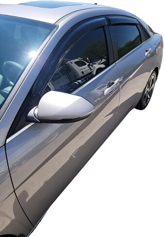 2017-2020 Tape-on Side Window Deflector Visors for Hyundai Elantra SE SEL Value ECO Limited Sport Black Tinted Rain Guards 2018 2019 in Kuwait