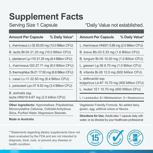 Life-Space Probiotic Supplements – Premium Broad Spectrum Probiotics for Women, Men and Adults – Shelf-Stable 32 Billion CFU & 15 Strains Probiotics – for Digestive and Immune Support – 30 Capsules in Kuwait