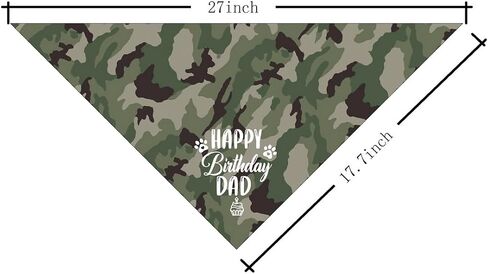 Dog Bandana, Happy Birthday Dad Dog Bandana, Dog Scarf Classical Plaid Printing, Dog Scarf Accessories, Dog Bandana Pet Scarf, Pet Scarf Accessories, Dog Bandana Gift for Dad Birthday Party (K25) in Saudi Arabia