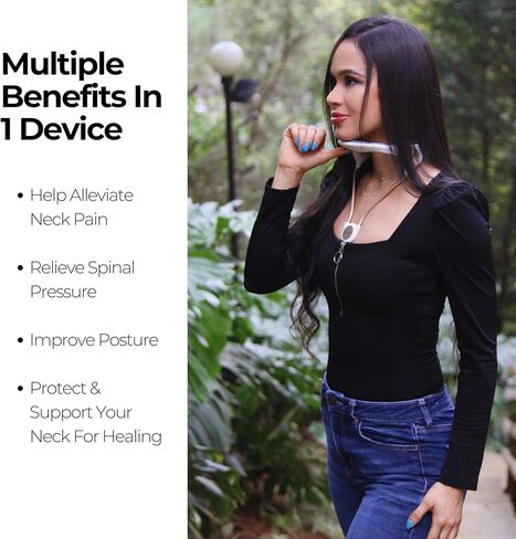 دعامة للرقبة سرية ومريحة وخفيفة الوزن من LiteNeck. تمدد الرقبة قابل للتعديل، مصحح الحدبة، يساعد على تخفيف ضغط العمود الفقري، آلام الرقبة، تحسين الوضع، للرجال والنساء. in Kuwait