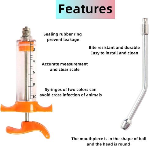 1 Pcs Goats Feed Water Distributor, Reusable, Drench Nozzle, Adjustable Dosage, for Goats, Sheep, Horse, Pig, Dog, Cattle, Cat Supplies (Blue 10ml) in Saudi Arabia
