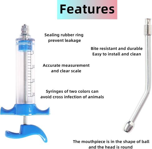 1 Pcs Goats Feed Water Distributor, Reusable, Drench Nozzle, Adjustable Dosage, for Goats, Sheep, Horse, Pig, Dog, Cattle, Cat Supplies (Blue 10ml) in Saudi Arabia