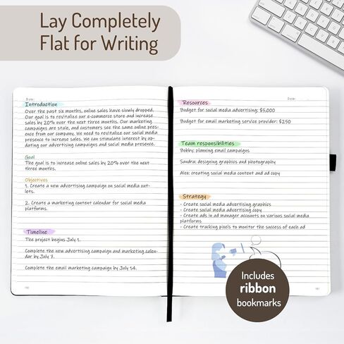 دفتر يوميات مبطن من Forvencer مع 316 صفحة مرقمة، B5 مجلات سميكة مسطرة من الكلية للكتابة بورق 100 جرام في المتر المربع، دفاتر ملاحظات ذات غلاف فني مع محتويات للعمل والمدرسة والنساء والرجال باللون الأسود in Kuwait