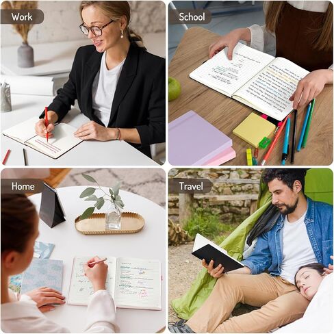 دفتر يوميات مبطن من Forvencer مع 316 صفحة مرقمة، B5 مجلات سميكة مسطرة من الكلية للكتابة بورق 100 جرام في المتر المربع، دفاتر ملاحظات ذات غلاف فني مع محتويات للعمل والمدرسة والنساء والرجال باللون الأسود in Kuwait