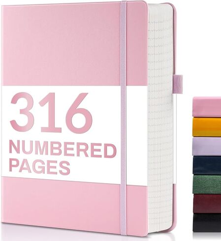دفتر يوميات مبطن من Forvencer مع 316 صفحة مرقمة، B5 مجلات سميكة مسطرة من الكلية للكتابة بورق 100 جرام في المتر المربع، دفاتر ملاحظات ذات غلاف فني مع محتويات للعمل والمدرسة والنساء والرجال باللون الأسود in Saudi Arabia