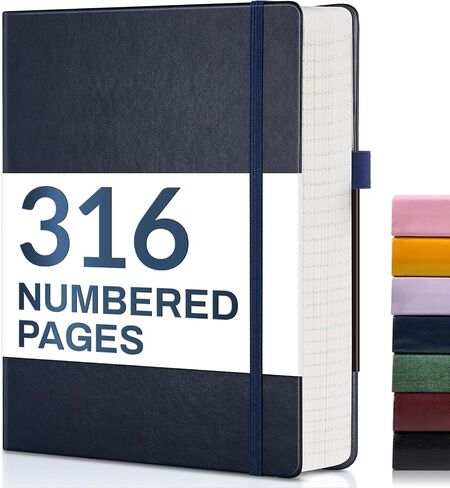 دفتر يوميات مبطن من Forvencer مع 316 صفحة مرقمة، B5 مجلات سميكة مسطرة من الكلية للكتابة بورق 100 جرام في المتر المربع، دفاتر ملاحظات ذات غلاف فني مع محتويات للعمل والمدرسة والنساء والرجال باللون الأسود in Saudi Arabia