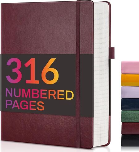 دفتر يوميات مبطن من Forvencer مع 316 صفحة مرقمة، B5 مجلات سميكة مسطرة من الكلية للكتابة بورق 100 جرام في المتر المربع، دفاتر ملاحظات ذات غلاف فني مع محتويات للعمل والمدرسة والنساء والرجال باللون الأسود in Saudi Arabia