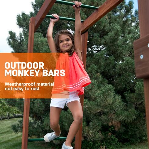 Sulythw 12 Pcs Monkey Bars Playground Swing Set Playset Ladder Rungs Set for Backyards Indoor and Outdoor Climbing Kit Steel Monkey Bars Hardware with Screws (Green, 21 Inch) in Saudi Arabia