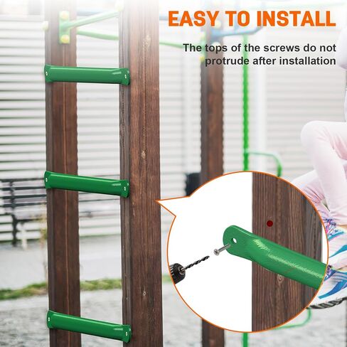 Sulythw 12 Pcs Monkey Bars Playground Swing Set Playset Ladder Rungs Set for Backyards Indoor and Outdoor Climbing Kit Steel Monkey Bars Hardware with Screws (Green, 21 Inch) in Saudi Arabia
