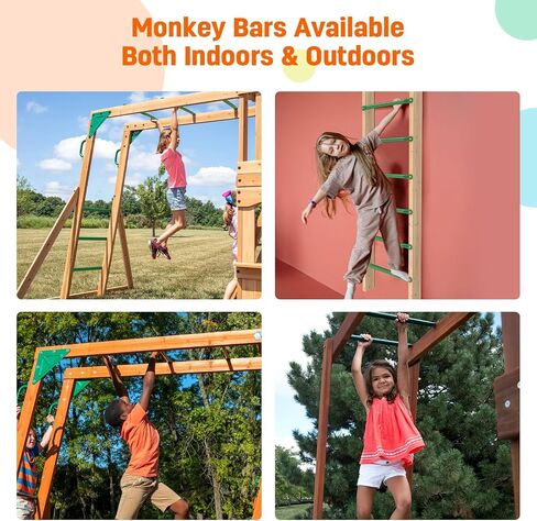 Sulythw 12 Pcs Monkey Bars Playground Swing Set Playset Ladder Rungs Set for Backyards Indoor and Outdoor Climbing Kit Steel Monkey Bars Hardware with Screws (Green, 21 Inch) in Saudi Arabia