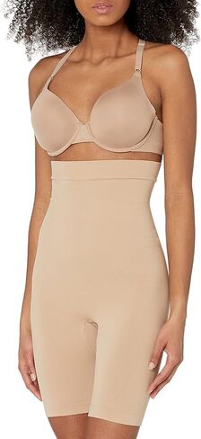 Ahh By Rhonda Shear Women's Ahh Smooth Operator High Waist Seamless Long Line, Nude, Small in Kuwait