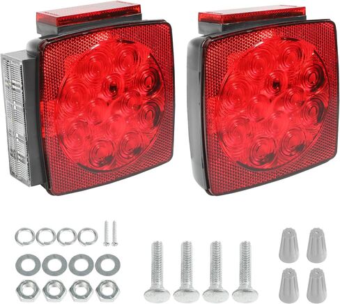 أضواء المقطورة، أضواء المقطورة LED 12 فولت، ملحقات السيارات، أضواء مقطورة القارب، أضواء الذيل LED، أضواء المقطورة اليسرى واليمنى الغاطسة توقف أضواء إشارة الانعطاف الذيل لشاحنة مقطورة قارب أقل من 80 بوصة in Saudi Arabia