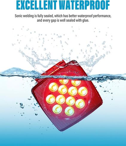أضواء المقطورة، أضواء المقطورة LED 12 فولت، ملحقات السيارات، أضواء مقطورة القارب، أضواء الذيل LED، أضواء المقطورة اليسرى واليمنى الغاطسة توقف أضواء إشارة الانعطاف الذيل لشاحنة مقطورة قارب أقل من 80 بوصة in Saudi Arabia