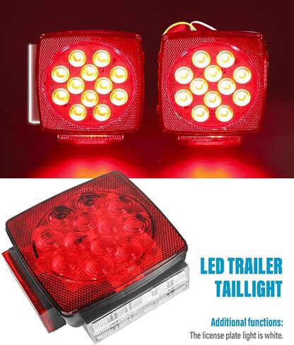 أضواء المقطورة، أضواء المقطورة LED 12 فولت، ملحقات السيارات، أضواء مقطورة القارب، أضواء الذيل LED، أضواء المقطورة اليسرى واليمنى الغاطسة توقف أضواء إشارة الانعطاف الذيل لشاحنة مقطورة قارب أقل من 80 بوصة in Saudi Arabia