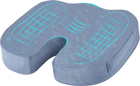 TheComfortZone Seat Cushion for Office Chair Memory Foam Coccyx Cushion Butt Pillow for Sciatica Tailbone & Back Pain Relief Long Sitting Office Desk Gaming Chair Car Seat Cushion Driving-Black in Saudi Arabia