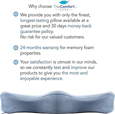 TheComfortZone Seat Cushion for Office Chair Memory Foam Coccyx Cushion Butt Pillow for Sciatica Tailbone & Back Pain Relief Long Sitting Office Desk Gaming Chair Car Seat Cushion Driving-Black in Saudi Arabia