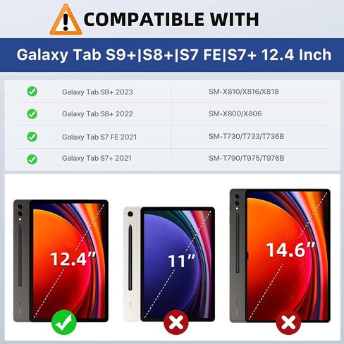 MoKo Magnetic Paper Screen Protector for Samsung Galaxy Tab S9 FE Plus 5G 2023/Tab S9 Plus/Tab S7 FE 5G/Tab S8 Plus 2022/Tab S7 Plus 12.4",Detachable & Reusable,Anti-Glare Film, Easy Install, Matte in Saudi Arabia