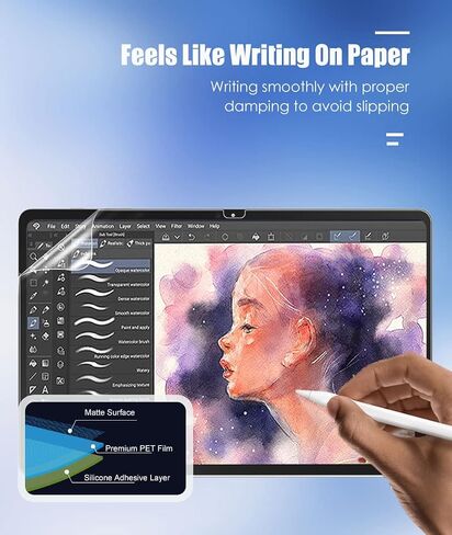 MoKo Magnetic Paper Screen Protector for Samsung Galaxy Tab S9 FE Plus 5G 2023/Tab S9 Plus/Tab S7 FE 5G/Tab S8 Plus 2022/Tab S7 Plus 12.4",Detachable & Reusable,Anti-Glare Film, Easy Install, Matte in Saudi Arabia