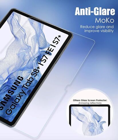 MoKo Magnetic Paper Screen Protector for Samsung Galaxy Tab S9 FE Plus 5G 2023/Tab S9 Plus/Tab S7 FE 5G/Tab S8 Plus 2022/Tab S7 Plus 12.4",Detachable & Reusable,Anti-Glare Film, Easy Install, Matte in Saudi Arabia