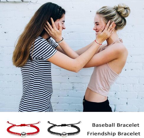 قطعتان/مجموعة من الأساور المضفرة هدايا البيسبول للأولاد، أساور معصم قابلة للتعديل مع خرز البيسبول/كرة القدم، أساور رياضية ملهمة للمراهقين والبالغين in Kuwait