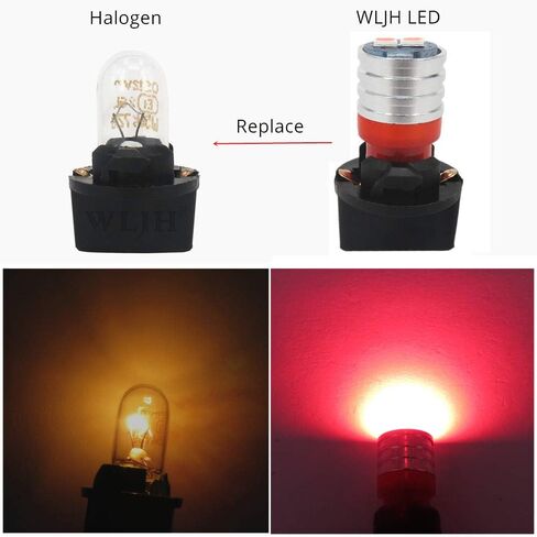 WLJH T10 Led Bulb Dashboard Car Lights Dash Instrument Panel Cluster Gauge W5W Bulb 2825 194 Led Twist Socket PC195 PC194 PC168 200 Lumens Extremely Bright(Blue,Pack of 6) in Saudi Arabia