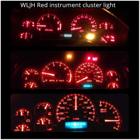 WLJH T10 Led Bulb Dashboard Car Lights Dash Instrument Panel Cluster Gauge W5W Bulb 2825 194 Led Twist Socket PC195 PC194 PC168 200 Lumens Extremely Bright(Blue,Pack of 6) in Saudi Arabia