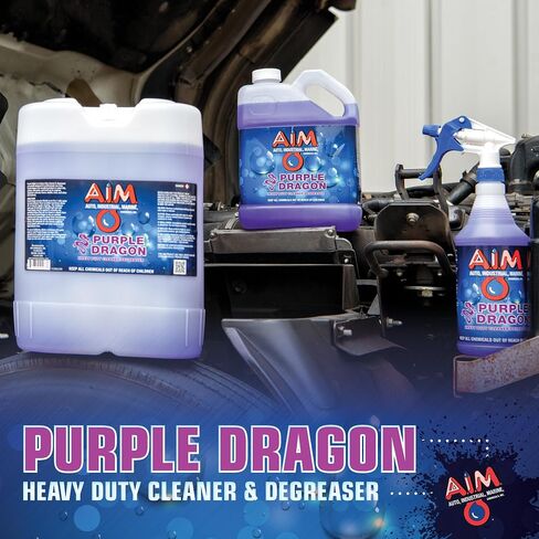 AIM Purple Dragon - Heavy Duty Degreaser Concentrate Industrial Degreaser, Wheel and Tire Cleaner, Equipment Degreaser cleaner - Premium Car Cleaner - Gal in Saudi Arabia