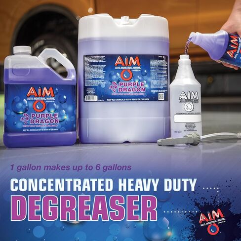 AIM Purple Dragon - Heavy Duty Degreaser Concentrate Industrial Degreaser, Wheel and Tire Cleaner, Equipment Degreaser cleaner - Premium Car Cleaner - Gal in Saudi Arabia