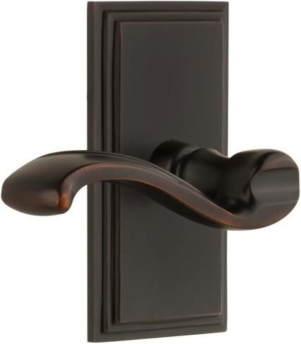 Grandeur Hardware Carre' Tall Plate Double Dummy with Portofino Lever in Timeless Bronze in Saudi Arabia