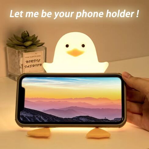 لطيف ضوء الليل النورس للأطفال الحيوان سيليكون الحضانة LED الجدول مصباح الأطفال عكس الضوء غرفة الطفل الديكور السرير اللمس الموقت الجدول شاحن USB الكرتون بطة ضوء الليل in Kuwait