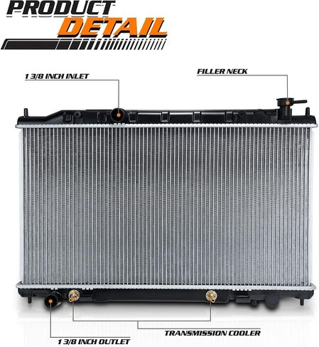 استبدال المبرد على طراز مصنع الألومنيوم M-AUTO لـ 02 03 04 05 06 Nissan Altima مع ناقل حركة يدوي أوتوماتيكي بمحرك سعة 2.5 لتر، مدخل 1-3/8 بوصة، مخرج 1-3/8 بوصة DPI 2414 in Saudi Arabia