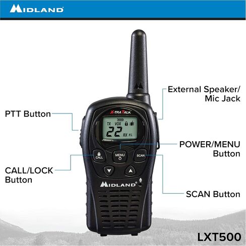 أجهزة راديو ثنائية الاتجاه من Midland LXT500VP3 FRS - حزمة من 4 قطع مع شواحن in Kuwait