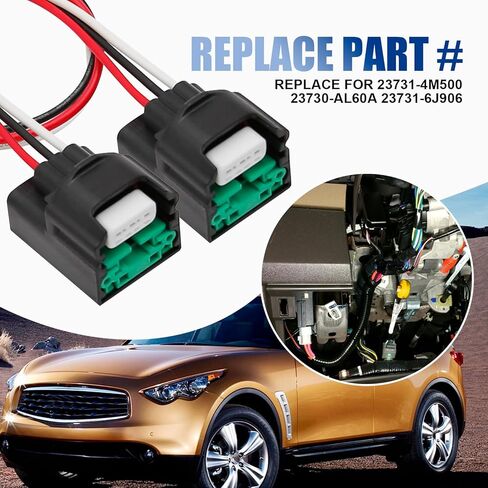 2 قطعة عمود الحدبات موقف العمود المرفقي الاستشعار موصل قابس كوابل مجمعة استبدال لنيسان إنفينيتي 23731-4M500 23730-AL60A in Kuwait