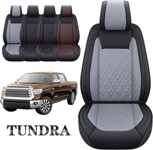 أغطية مقاعد Aierxuan Toyota Tundra مجموعة كاملة تناسب 2008-2024 CrewMax مزدوجة الكابينة بيك اب شاحنة مقاومة للماء من الجلد Tundrasine Concept Limited Platinum 1794 Edition وسائد السيارة in Kuwait