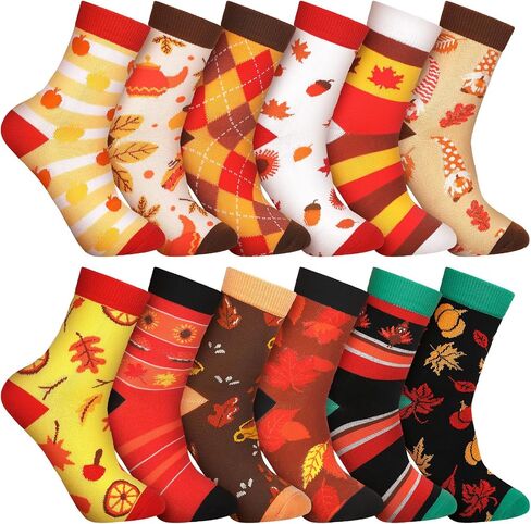 12 Pairs Women's Cute Highland Cow Socks Fall Breast Cancer Awareness Gifts for Women in Saudi Arabia