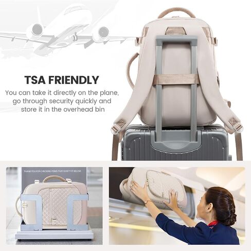 LOVEVOOK Travel Backpack for Women, 15.6in Laptop Backpack TSA Approved Carry on Luggage Personal Item Travel Bag for Business Weekender Hiking, Gray-Pink in Saudi Arabia