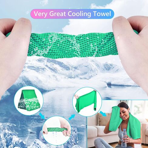 10 عبوات من مناشف التبريد لوجه الرقبة من أمجيكو، مجموعة مناشف ثلج باردة فورية قابلة للتنفس، قطعة قماش للعرق البارد للصالة الرياضية، واليوجا، والجولف، والشاطئ، والسفر، والتخييم، والجري، والرياضة، والطقس الحار in Kuwait