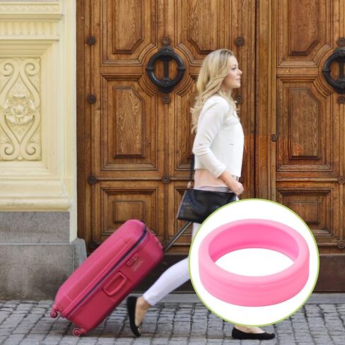 Luggage Wheel Covers, 8Pcs Silicone Luggage Wheels Guard Luggage Wheel Protective Covers Luggage Compartment Wheel Sleeves for 5-6.5cm Diameter Luggage Casters (Pink) in Saudi Arabia