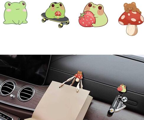 Cute Car Mini Hooks,Multifunctional Auto Adhesive Hangers,Vehicle Hook Stickers, Auto Mini Hangers,Car Storage Hooks for Keys,Mask,Earphone,Cable,Vehicle Decor in Saudi Arabia