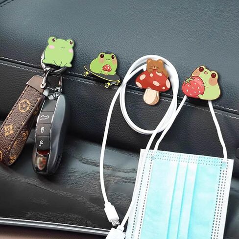 Cute Car Mini Hooks,Multifunctional Auto Adhesive Hangers,Vehicle Hook Stickers, Auto Mini Hangers,Car Storage Hooks for Keys,Mask,Earphone,Cable,Vehicle Decor in Saudi Arabia