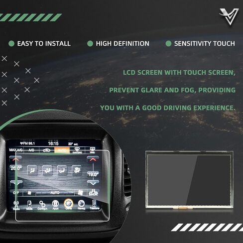 VORGENS 7 بوصة Uconnect LCD تعمل باللمس متوافقة مع Jeep Compass، 2.4L l4، 2017 2018 2019 2020 #Replace TDO-WXGA0700K00057-V1 TDO-WXGA0700K00033-V2 شاشة عرض شاشة الملاحة in Kuwait