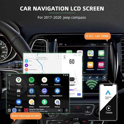 VORGENS 7 بوصة Uconnect LCD تعمل باللمس متوافقة مع Jeep Compass، 2.4L l4، 2017 2018 2019 2020 #Replace TDO-WXGA0700K00057-V1 TDO-WXGA0700K00033-V2 شاشة عرض شاشة الملاحة in Kuwait