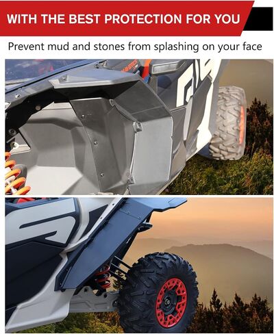 مجموعة مشاعل ممتدة أمامية وخلفية من A & UTV PRO لـ Can-Am Maverick X3 Max/Maverick 1000 Max 2017-2023، XXL ملحقات ملحقات اللوحات الواقية من الطين الواسعة للغاية in Saudi Arabia