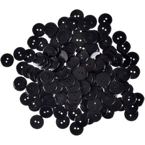 Mibo Buttons & Accessories 100pcs Polyester Button - 2 Hole - Basic Round Top - Shiny Finish - 30L(19mm) - Yellow in Kuwait