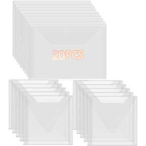 20 Pieces Clear Die & Stamp Plastic Storage Bag, Resealable Large Envelope Pocket for DIY Scrapbooking Paper Card Craft Making and Cutting Dies Stencil (4.75"x4.75") in Kuwait