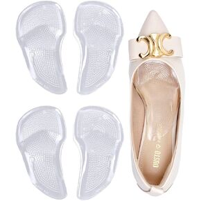 Plantar Fasciitis High Foot Arch Support Inserts Shoe Insoles for Flat Feet for Sandals Womens,Gel Arch Pads for Flat Feet for Men's 5.5-9/Women's 5-8.5(4.0"x2.1" Clear-3 Pairs) in Kuwait