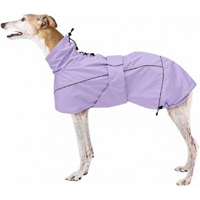 Greyhound Lurcher Raincoat, Whippet Rain Gear with Reflective Bar, Rain/Waterproof, Adjustable Bands and Drawstring in Autumn and Winter - Yellow - XXL in Kuwait