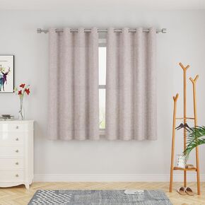 UPOPO Ivory Valance Curtains Living Room 18 inch Long Linen Textured Kitchen Short Small Mini Curtain Toppers Valance Bedroom Windows Cabinet Caravan Curtain Panels Grommet Top 1 Piece in Kuwait
