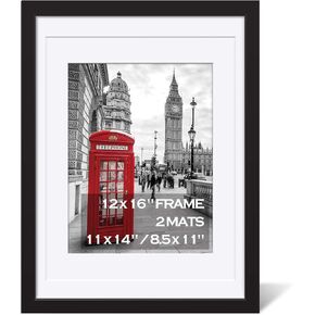 12x16 Rustic Picture Frames Solid Wood Display Pictures 11x14 or 8.5x11 Diplomas with Mat or 12x16 without Mat, Farmhouse Distressed Wooden Picture Frame for Wall or Table Top Display, Driftwood White in Kuwait