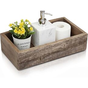 BarnwoodUSA Reclaimed Wood Bathroom Décor Box | Rustic | Toilet Paper Holder | Decorative Storage Box | Succulent Planter | Rustic | Kitchen | Table | Natural Weathered Gray | 15 1/2-inch Wide in Kuwait